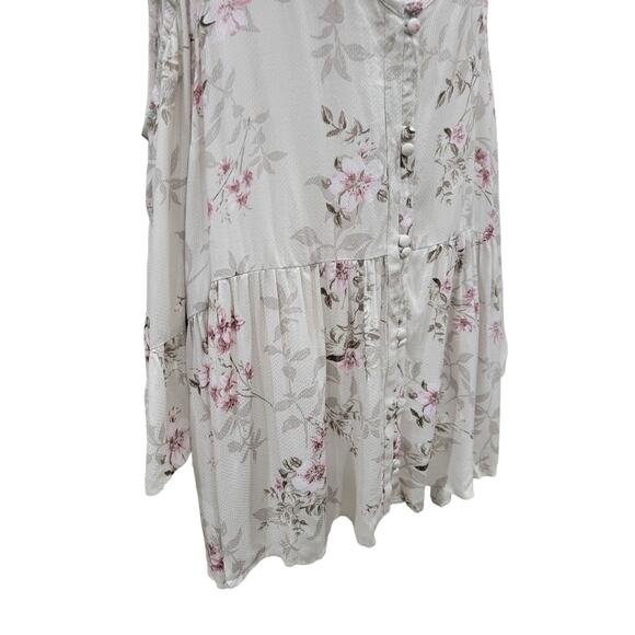 Torrid 5X‎ Ivory Floral Cold Shoulder Babydoll Top Textured Rayon Plus Size - Picture 5 of 16